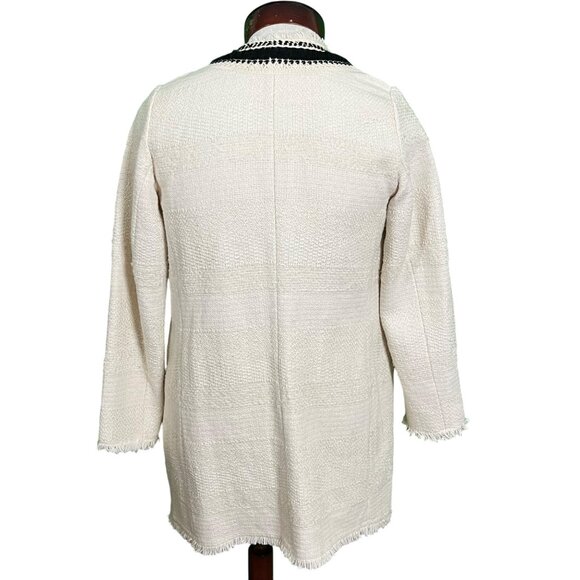 Chicos Open Front Blazer Jacket Cardigan Wool Blend Ethnic Office Career 0 / 4-6 - Picture 3 of 6